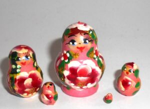 MINI Masha small in light pink dress TINY Babushka Matryoshka nesting Doll Babooshki Babushkas