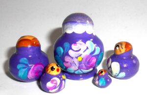 MINI Katya small in purple dress TINY nesting Doll Babooshki s