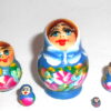 MINI Klara small in blue dress TINY Babushka Matryoshka nesting Doll Babooshki Babushkas