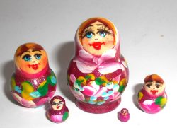 MINI Klara small in cherry dress TINY Babushka Matryoshka nesting Doll Babooshki Babushkas