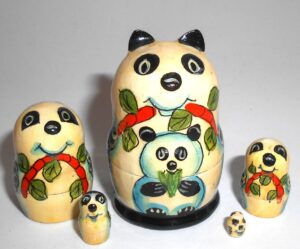 Funny Panda mini Babushka Matryoshka nesting Doll Babooshki Babushkas