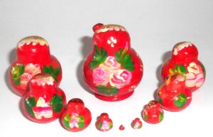 MINI with lady bug red 10-set TINY nesting Doll Babooshki s
