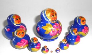 MINI in blue II 10-set TINY nesting Doll Babooshki s