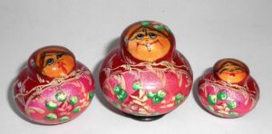 MINI fatty in dark red 10-set TINY nesting Doll Babooshki s