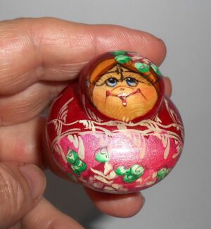 MINI fatty in dark red 10-set TINY nesting Doll Babooshki s