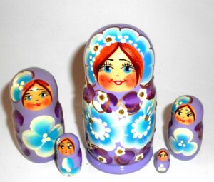 Marina in purple dress Babushka Matryoshka nesting Doll  Babooshki Babushkas