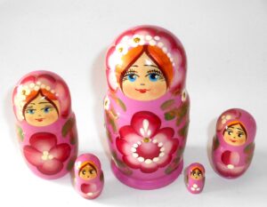 Marina in pink dress Babushka Matryoshka nesting Doll  Babooshki Babushkas