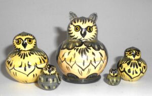 MINI Funny Owl 5-set TINY nesting Doll Babooshki s