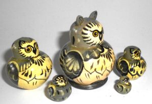 MINI Funny Owl 5-set TINY nesting Doll Babooshki s