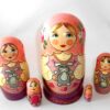 Marusya with Bunny pink scarf large Babushka Matryoshka nesting Doll Babooshki Babushkas