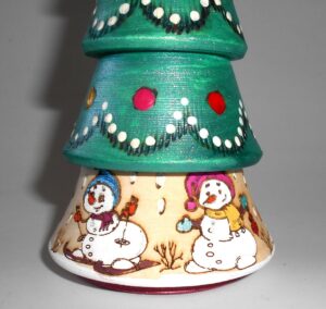 Xmas Tree 4-set woody nesting Doll Babooshki s
