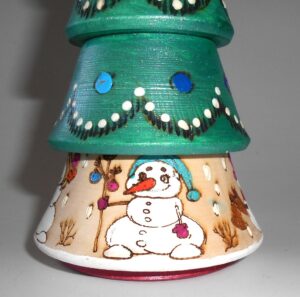 Xmas Tree 4-set woody nesting Doll Babooshki s