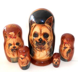Yorkshire Terrier Babushka Matryoshka nesting Doll Babooshki Babushkas