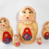 Marusya with doll pale scarf medium Babushka Matryoshka nesting Doll Babooshki Babushkas