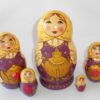 Marusya with samovar purple dress medium nesting Doll Babooshki s