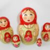 Marusya with doll red scarf medium nesting Doll Babooshki s