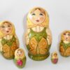 Marusya with butterfly green dress medium Babushka Matryoshka nesting Doll Babooshki Babushkas