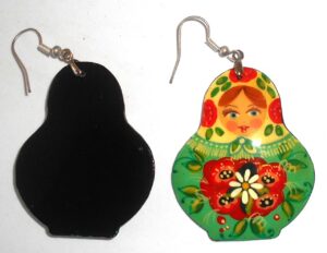 Earrings yellow scarf green floral dress Babooshki s
