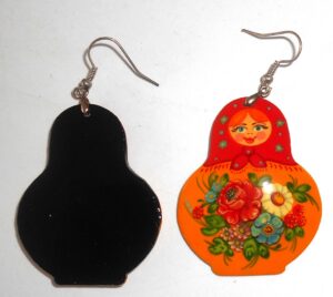 Earrings red scarf orange floral dress Babooshki s