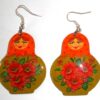 Earrings orange scarf khaki floral dress Babooshki s