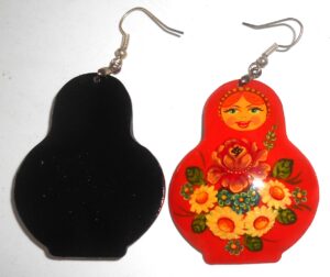 Earrings red floral dress Babooshki s