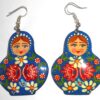 Earrings blue floral dress Babooshki s