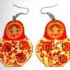 Earrings red scarf white floral dress Babooshki s