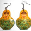 Earrings yellow scarf green floral dress Babooshki s