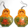 Earrings yellow w/dots scarf green floral dress Babooshki s