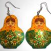 Earrings yellow w/dots scarf sparkling green floral dress II Babooshki s