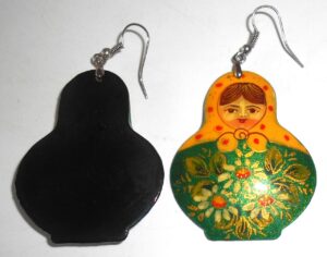 Earrings yellow w/dots scarf sparkling green floral dress II Babooshki s