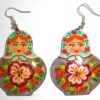 Earrings light blue scarf purple floral dress Babooshki s