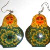 Earrings yellow scarf dark floral dress Babushka Matryoshka Babooshki Babushkas
