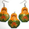 Earrings and pendant: yellow scarf sparkling green floral dress Babooshki s