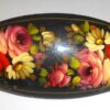 Hair Clip: Flowers on black oval Babooshki s