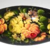 Hair Clip: Flowers on black oval Babooshki s