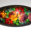 Hair Clip: Flowers on black oval Babooshki s
