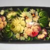 Hair Clip: Flowers on black rectangle Babooshki s