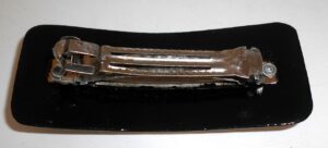 Hair Clip: Flowers on black rectangle Babooshki s