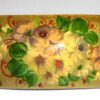 Hair Clip: Flowers on gold rectangle Babooshki s