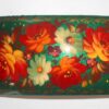 Hair Clip: Flowers on green rectangle Babooshki s