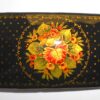 Hair Clip: Flowers on black w/ornament rectangle Babooshki s
