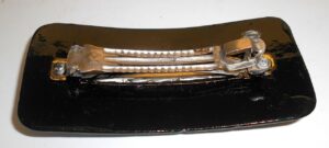 Hair Clip: Flowers on black w/ornament rectangle Babooshki s