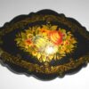 Hair Clip: Flowers on black w/ornament fancy Babooshki s