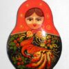 Fridge Magnet: ‘Fire Bird’ orange scarf Babooshki s