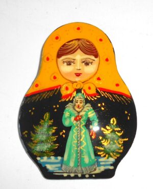 Fridge Magnet: ‘SnowMaiden’ yellow scarf Babooshki s