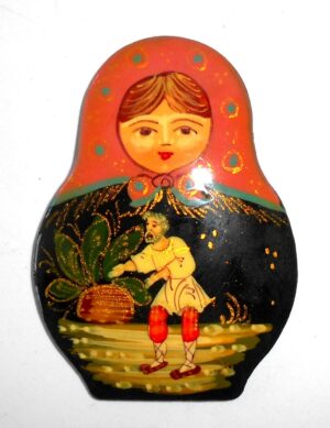 Fridge Magnet: 'Gigantic Turnip' orange scarf Babushka Matryoshka Babooshki Babushkas