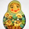 Brooch: Anya with flower basket pale green scarf Babushka Matryoshka Babooshki Babushkas