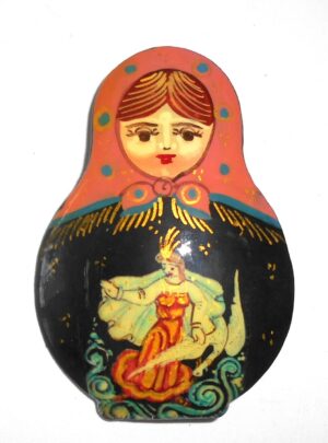 Brooch: 'Swan Princess' pink scarf Babushka Matryoshka Babooshki Babushkas