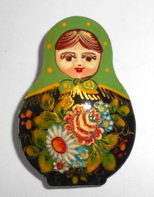 Brooch: ‘Flowers’ green scarf Babooshki s